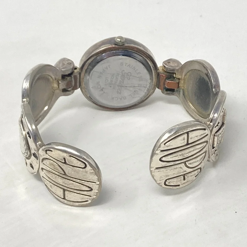 Geneva Womens Watch 27mm Faith Christian Hope Silver Tone Cuff New Battery 6.25
